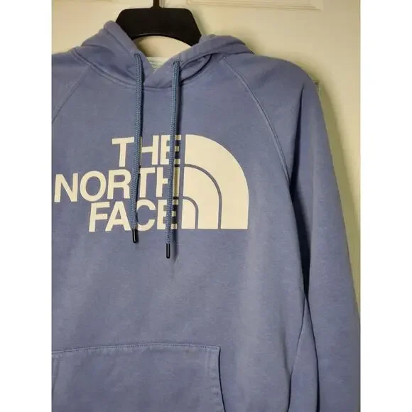 The North Face Hoodie Womens Small Blue Pullover Logo Sweatshirt Kangaroo Pocket - Picture 11 of 15